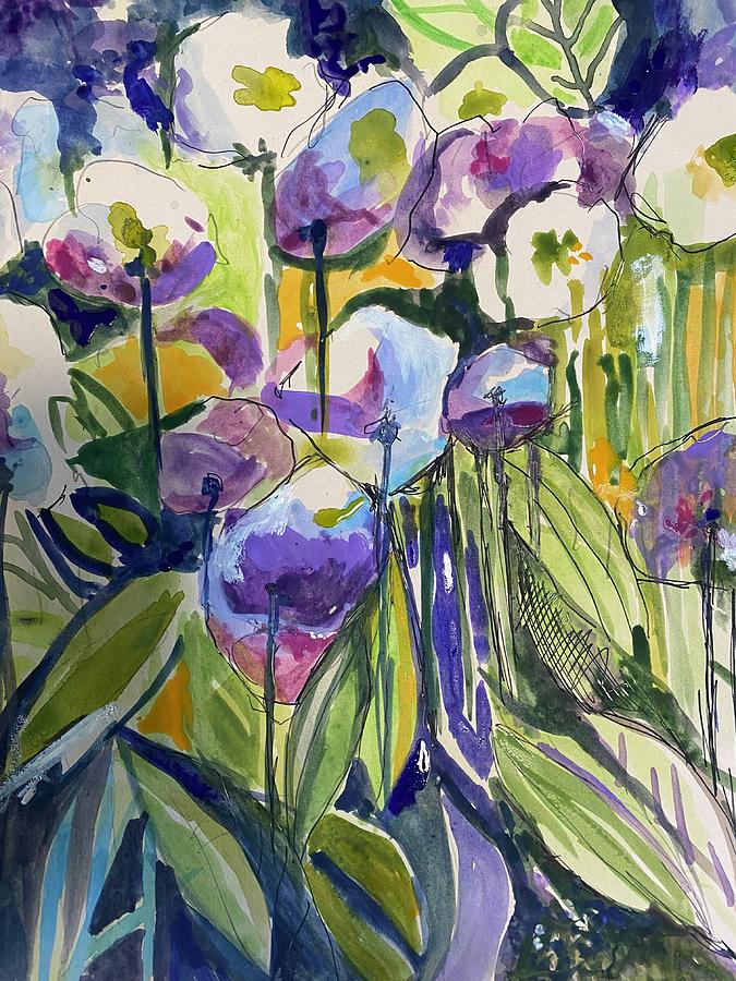Purple Lovelies Painting by Donna Eaton