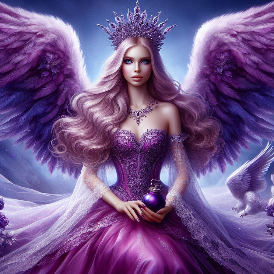 Purple Majesty - Angelic Elegance Digital Art by Eve Designs - Fine Art ...