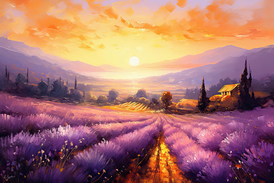 Lavender Painting - Purple Majesty by Lourry Legarde
