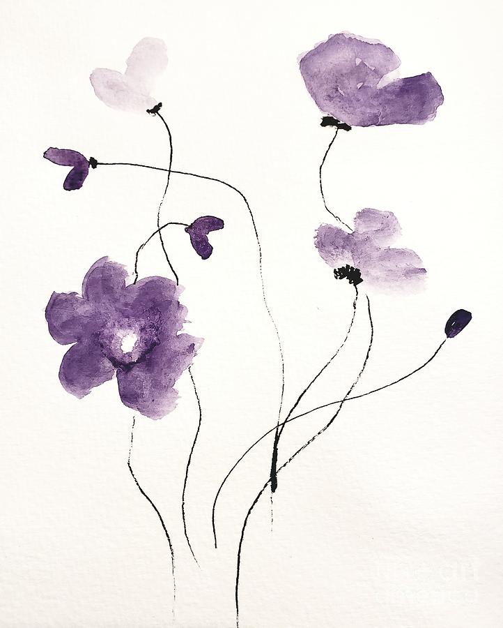 Purple Painting by Margaret Welsh Willowsilk
