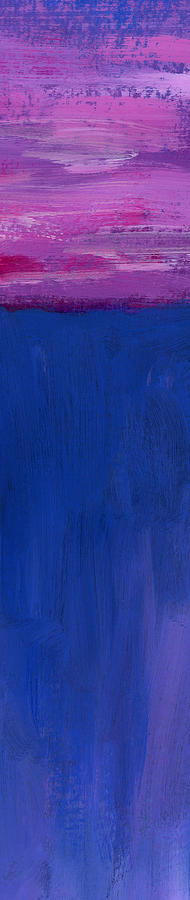 Purple meets blue vertical Painting by Karen Kaspar - Fine Art America