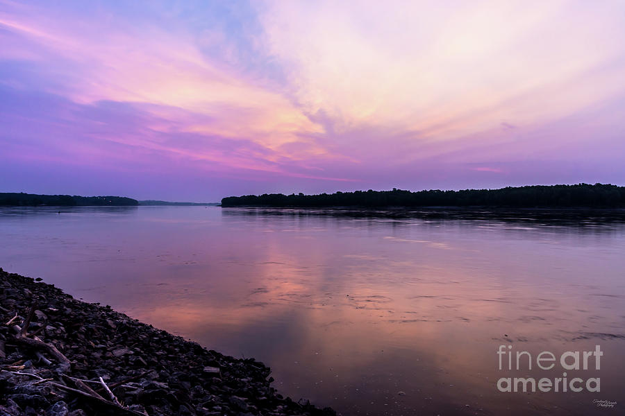 Purple Mississippi River Morning Photograph by Jennifer White