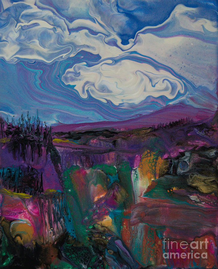 Purple Mountain 7654 Painting by Priscilla Batzell Expressionist Art Studio Gallery