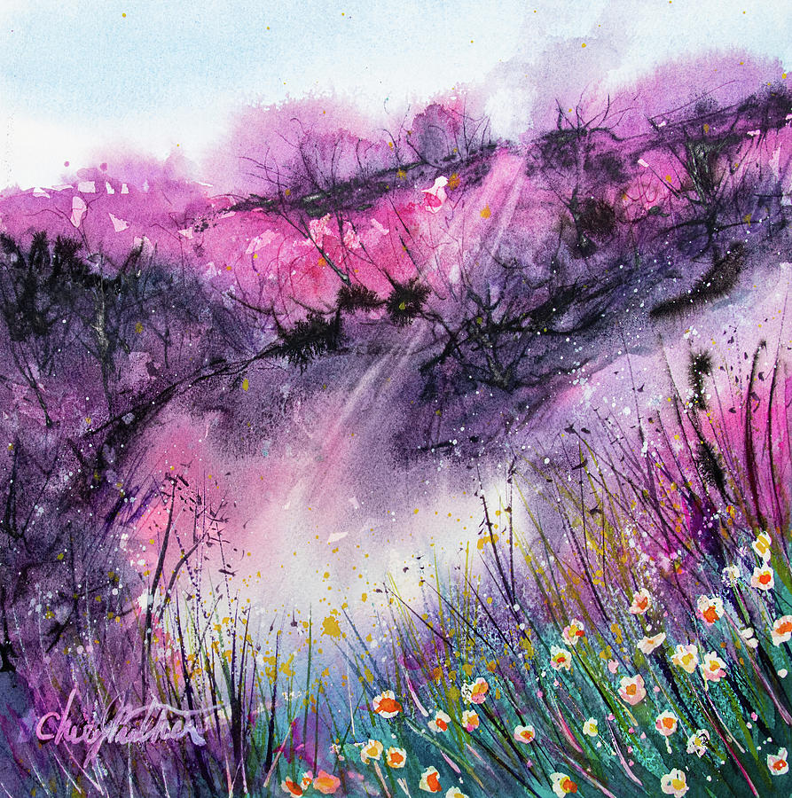 Purple Mountain Dew Painting by Cheryl Prather