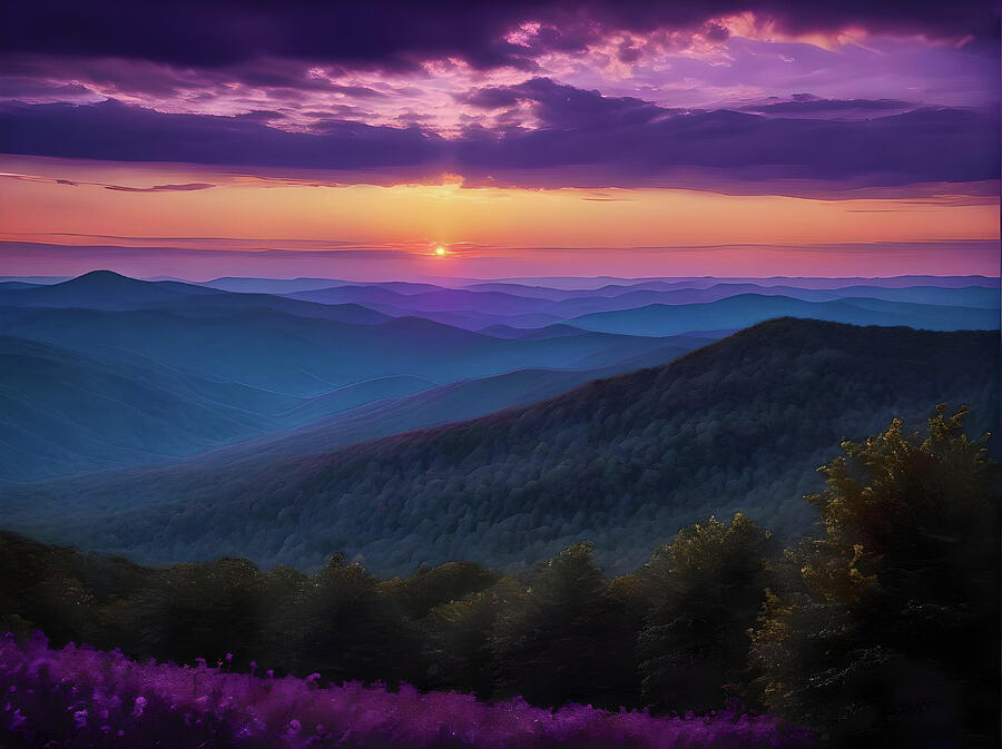 Purple Mountain Majesties Digital Art by AI Digital Purple Mountain Majesties Digital Art by AI Digital