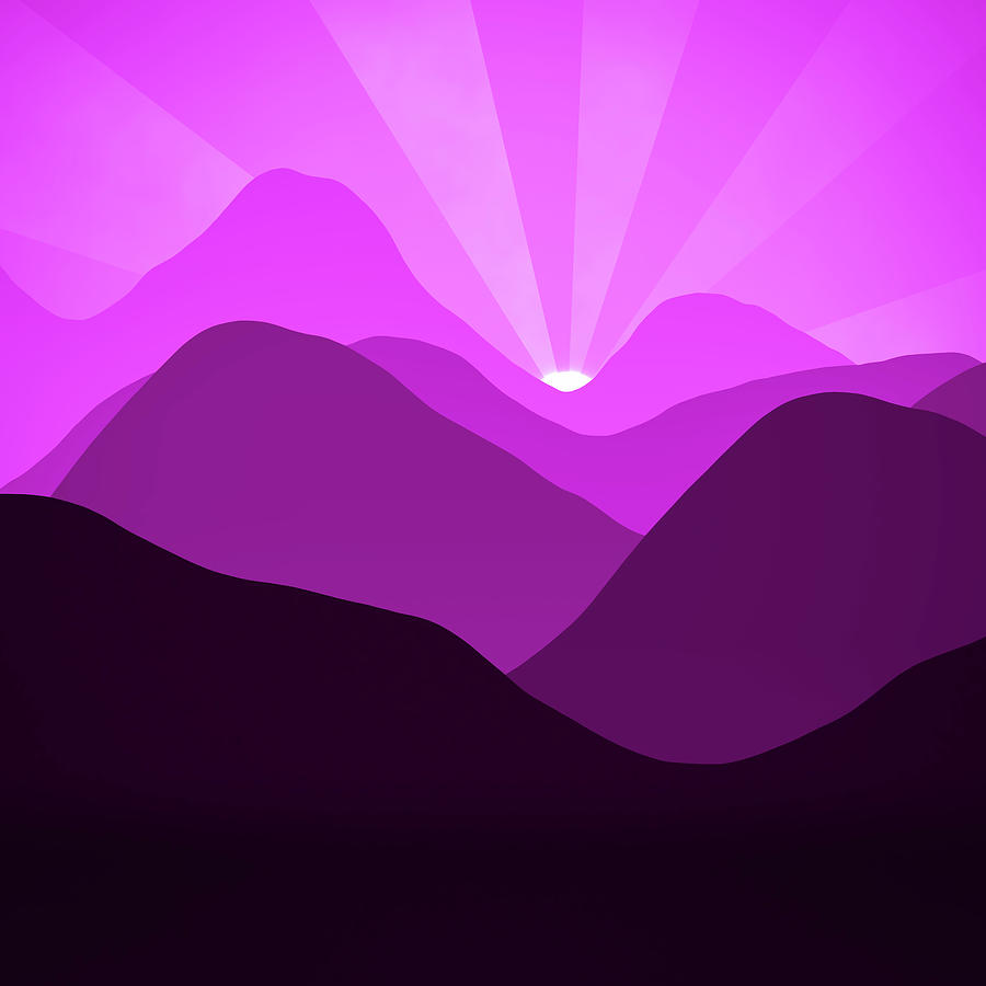 Purple Mountain Sunrise Digital Art by Matthias Hauser