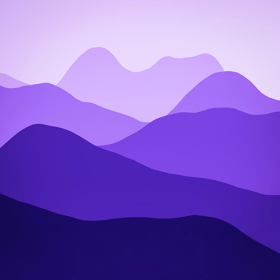 Purple mountains abstract minimalism Digital Art by Matthias Hauser