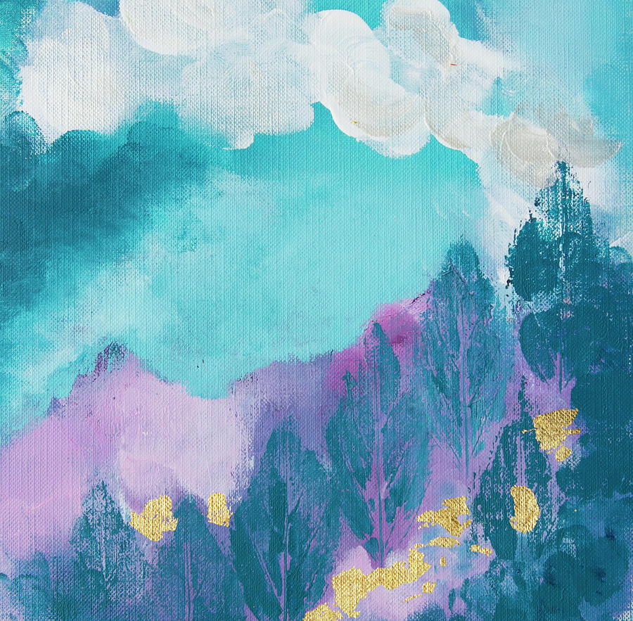 Purple Mountains Painting by Linh Nguyen-Ng