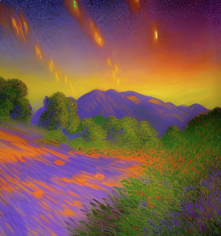 Purple Mountains Majesty  Painting by Ally White