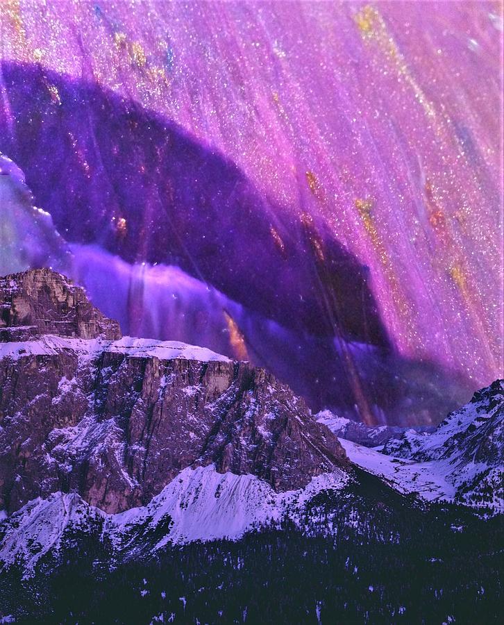 Mountain Digital Art - Purple Mountains by Mary Poliquin - Policain Creations