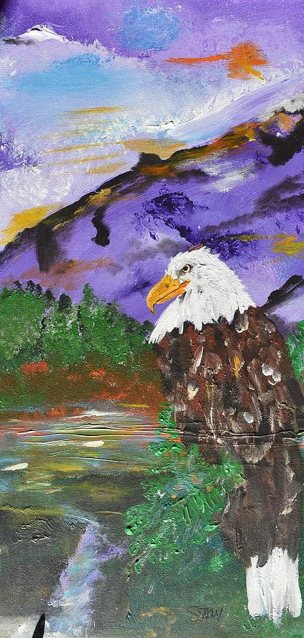 Purple Mountains Painting by Susan Voidets