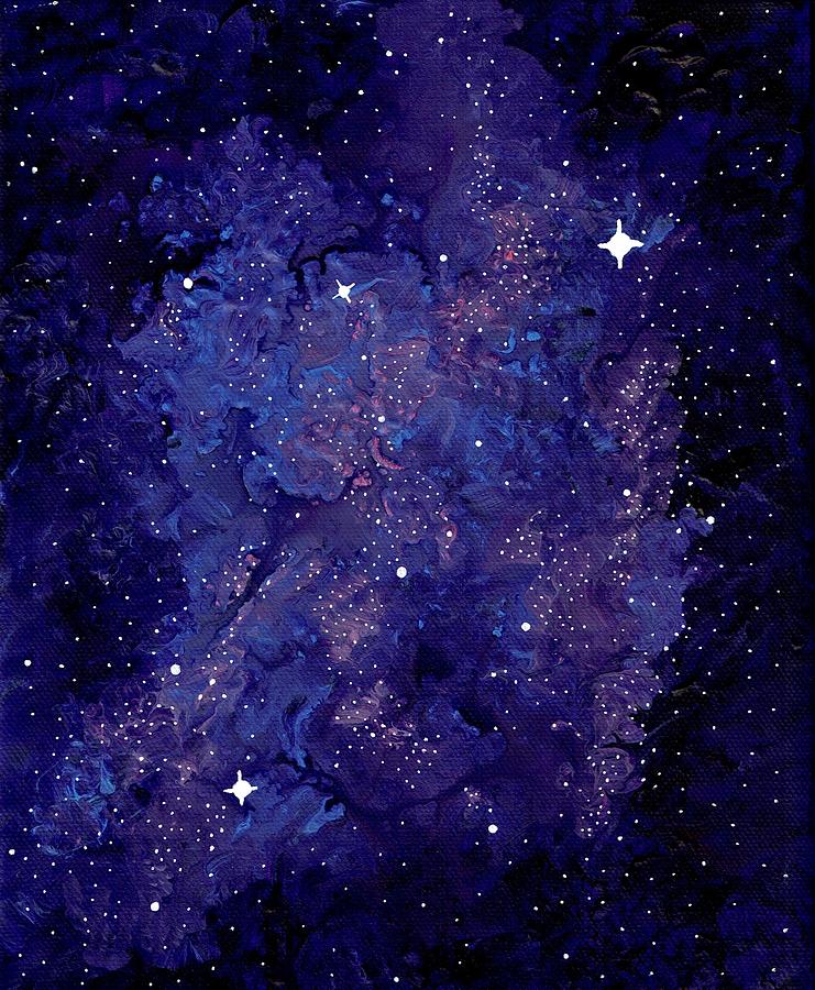 Purple Nebula Mixed Media by Sarah Warman