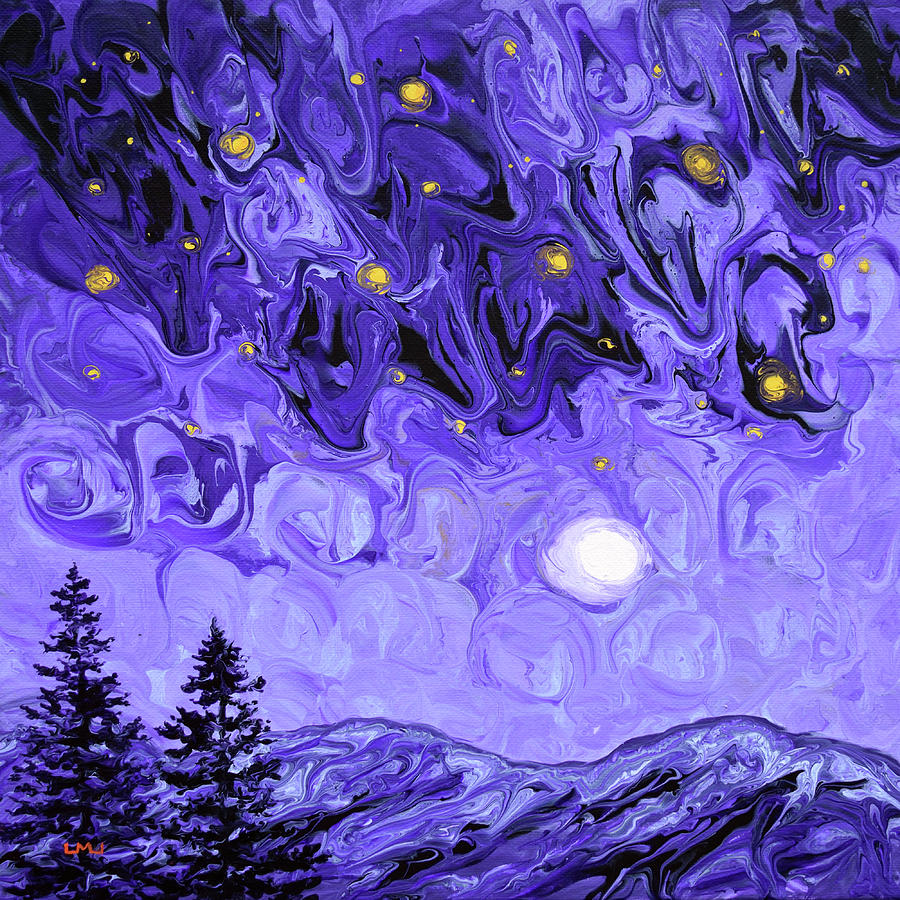 Purple Night in the Pacific Northwest Painting by Laura Iverson