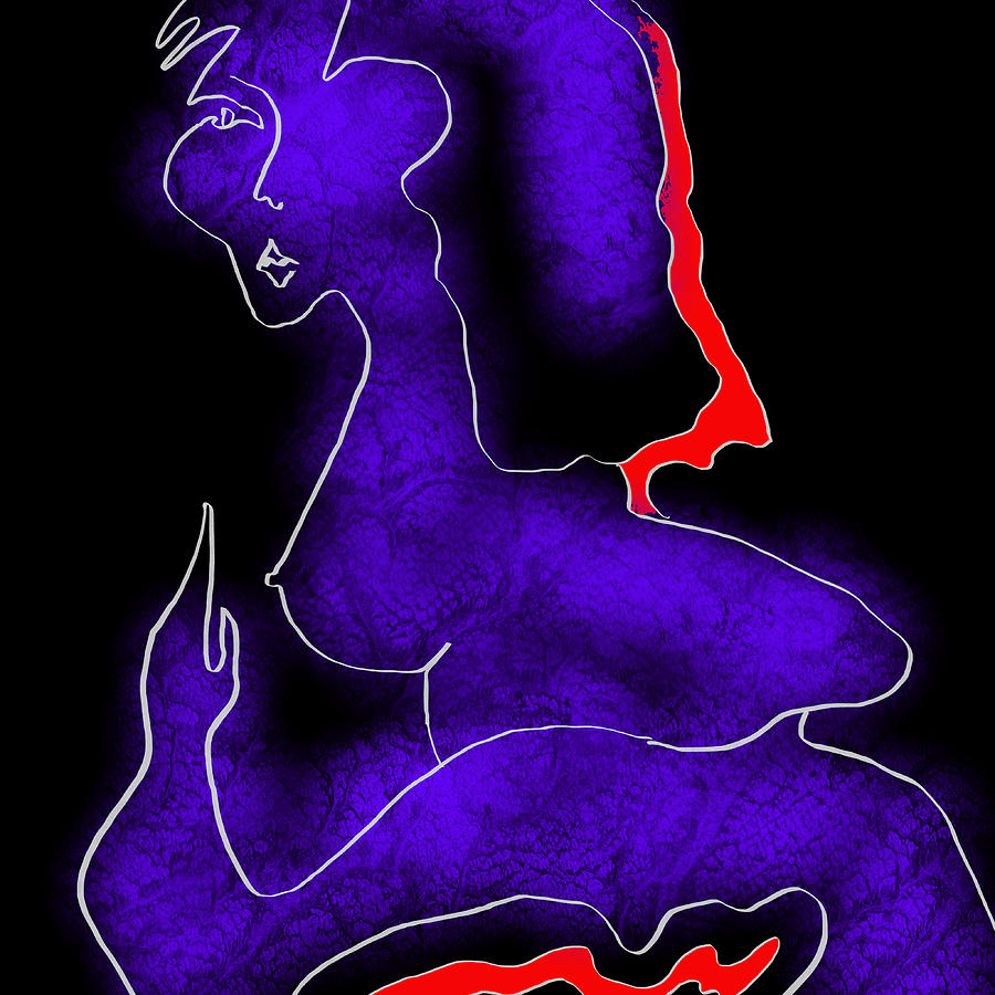 Purple Nude 2 Digital Art by Jeffrey Quiros