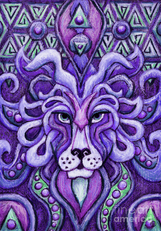 Purple Ocean Lion  Painting by Amy E Fraser