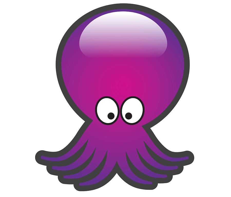 Purple Octopus Digital Art by Gene Bollig