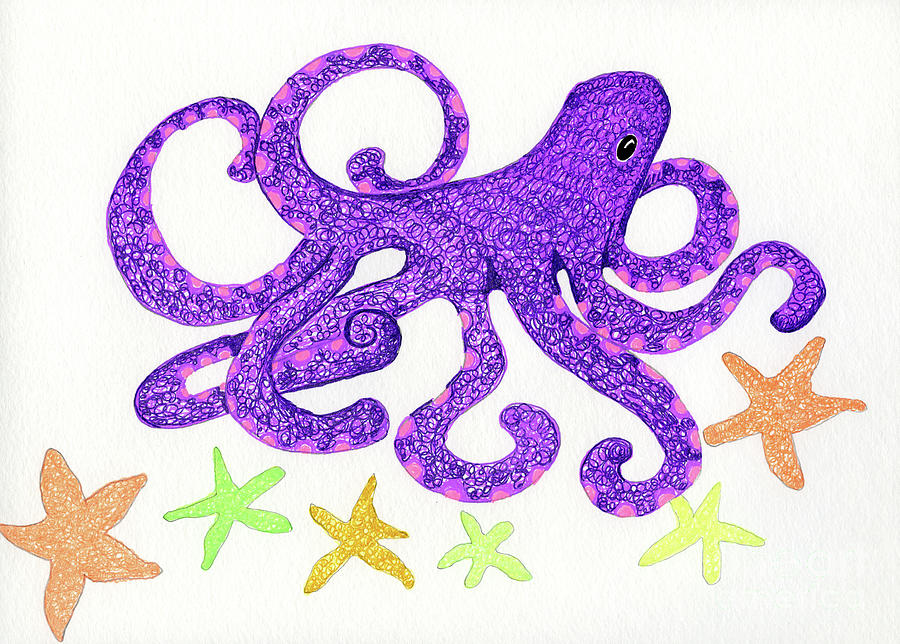 Purple Octopus  Painting by Norma Appleton