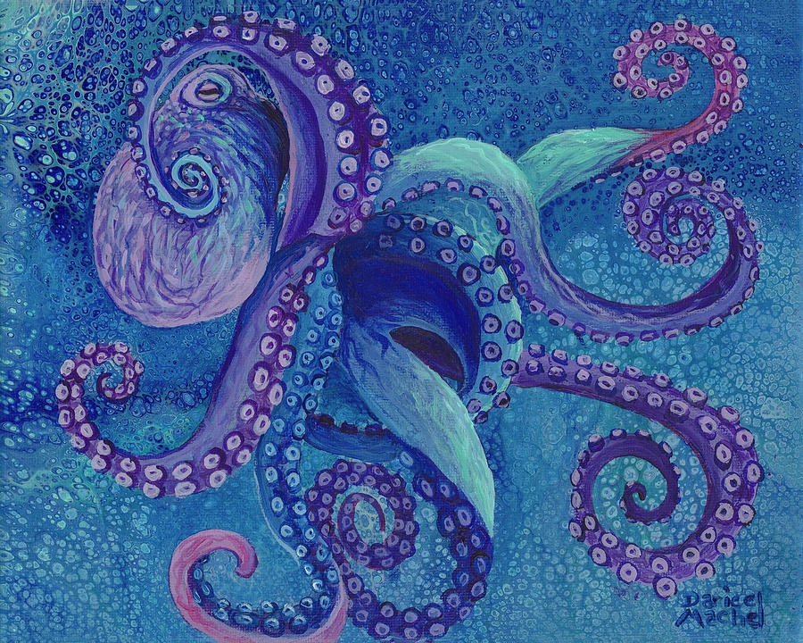 Purple Octopuse Painting by Darice Machel McGuire