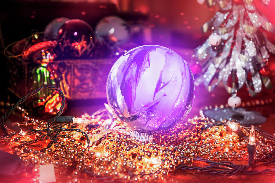 Purple Ornament Glowing Photograph by Sharon Popek