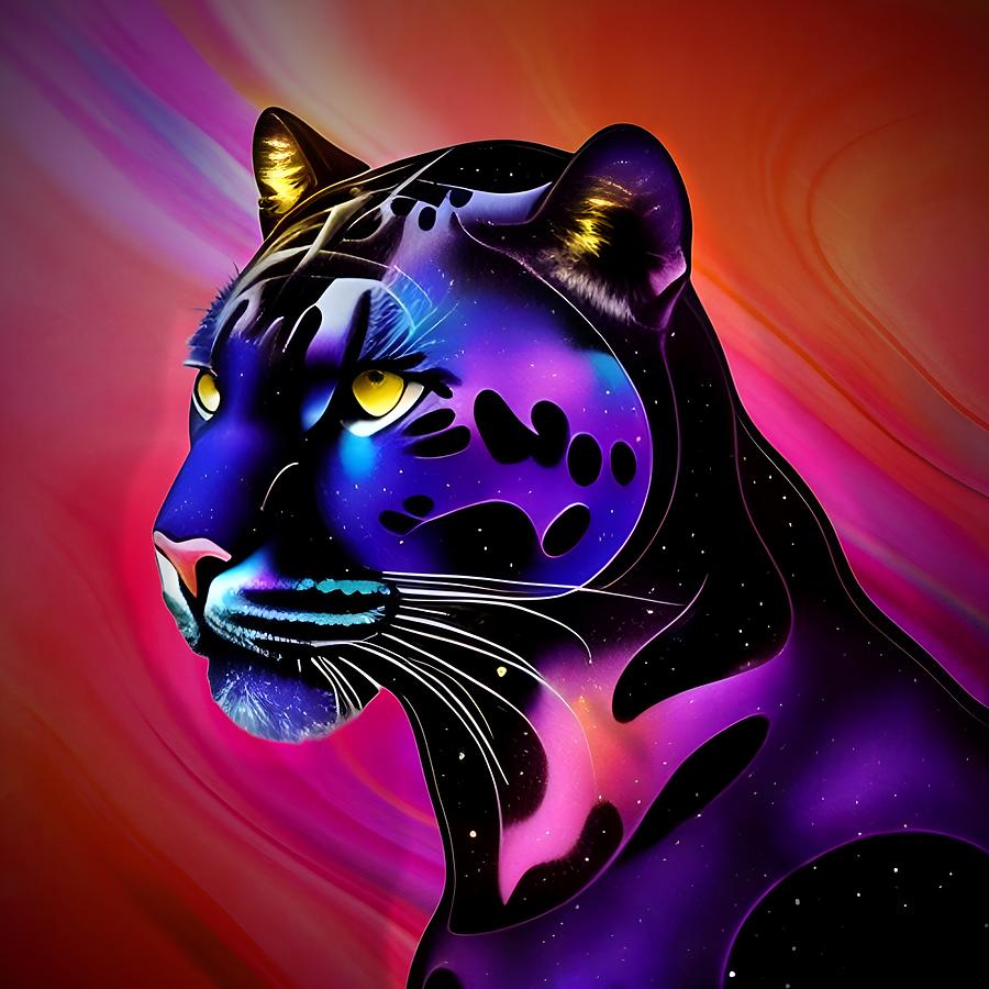 Purple panther Digital Art by Clarazen Digital - Fine Art America