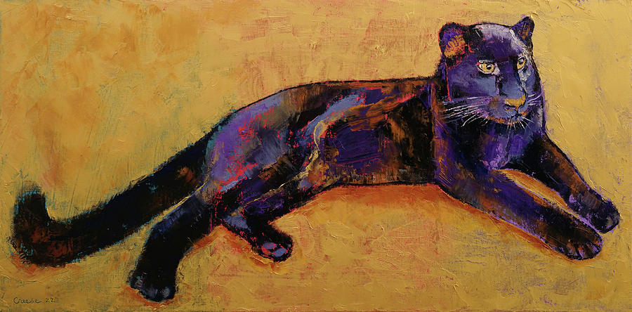Purple Panther Painting by Michael Creese