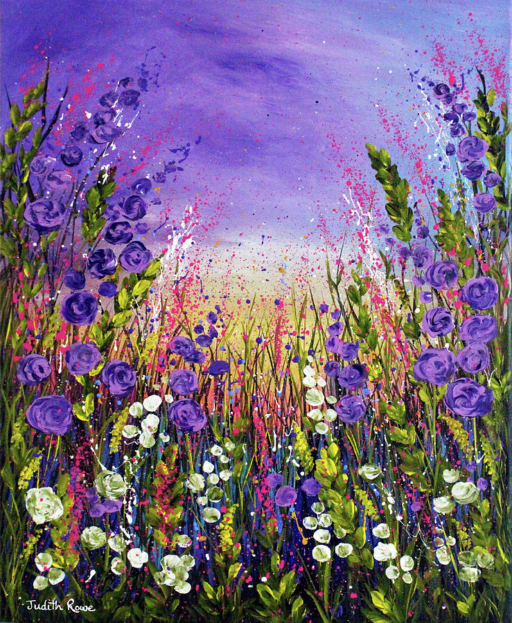 Purple Paradise Painting by Judith Rowe