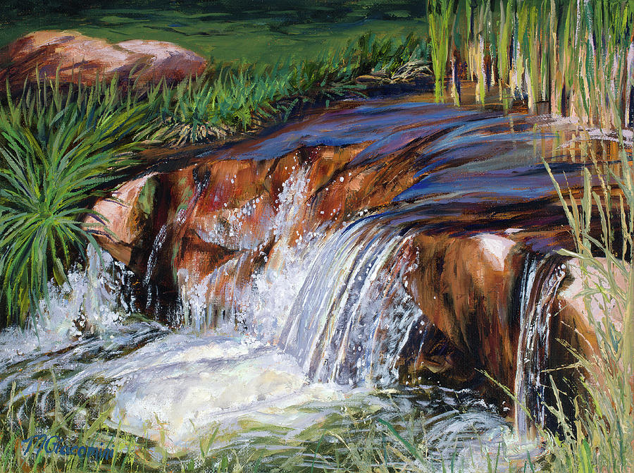 Summer Painting - Purple Park Falls by Mary Giacomini