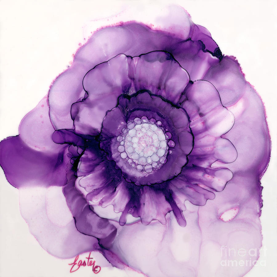Purple Passion Flower Painting by Daniela Easter