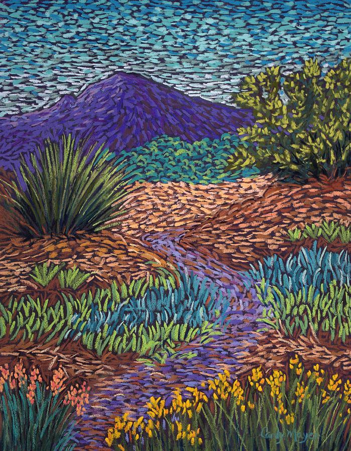 Purple Path and  Mountains Pastel by Candy Mayer