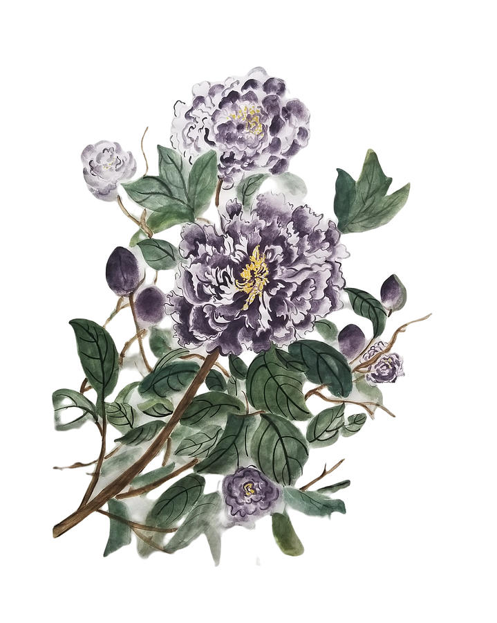 Flower Painting - Purple Peony by Jennifer Yuan