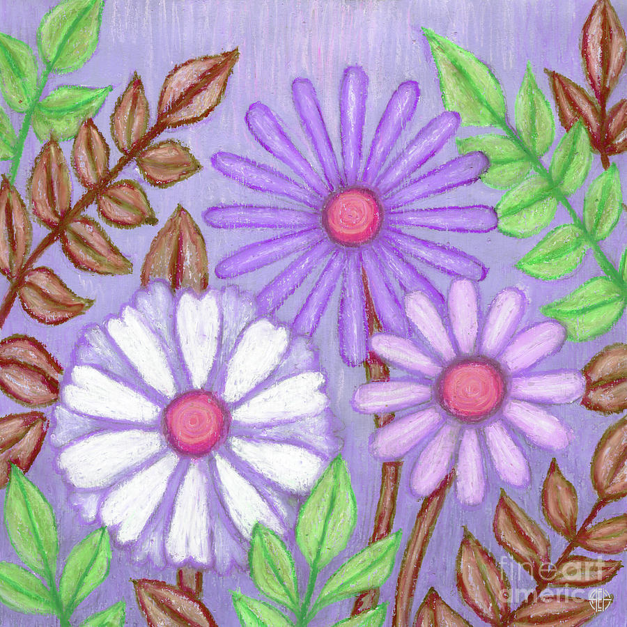 Purple Petal Power. Wildflora Painting by Amy E Fraser