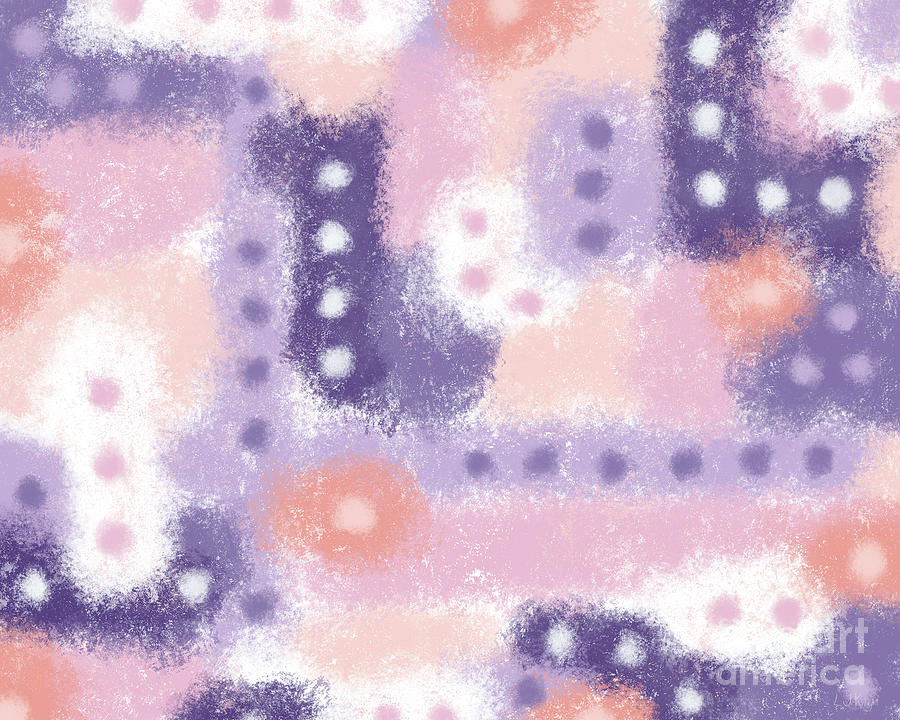Peach Digital Art - Purple, Pink and Peach Abstract Pastel Painting by LJ Knight