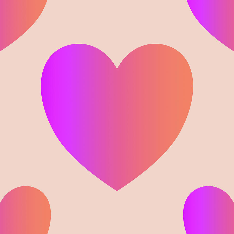 Purple, Pink, and Peach Hearts Digital Art by Whimsidaisical - Fine Art ...