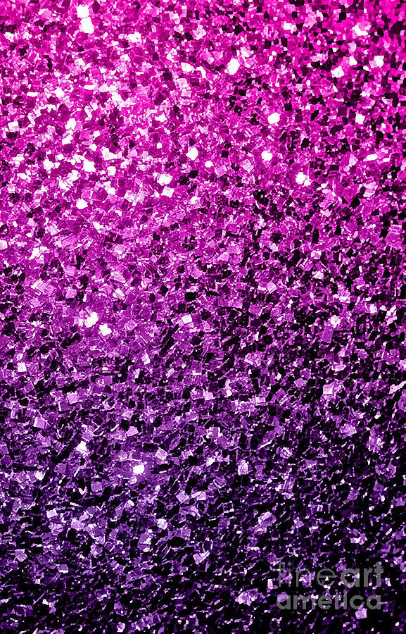 Purple Pink Ombre faux glitter sparkles Digital Art by Kien Doan