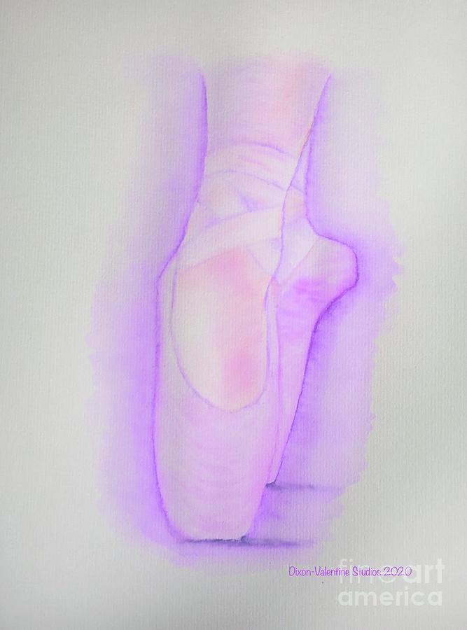 Purple Pointe Shoes Mixed Media by Valerie Valentine