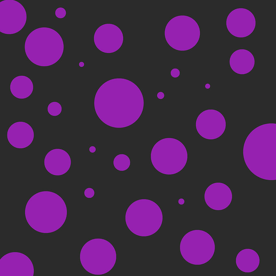 Purple Polka Dot Pattern on Black Digital Art by Jason Fink