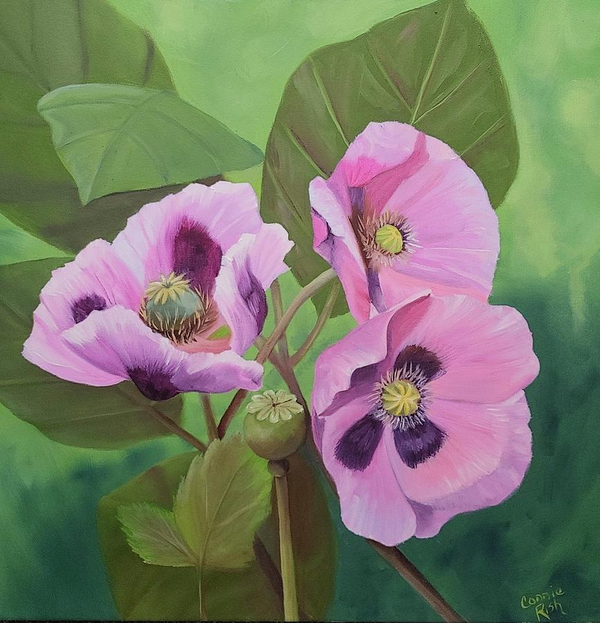 Purple Poppies Painting by Connie Rish