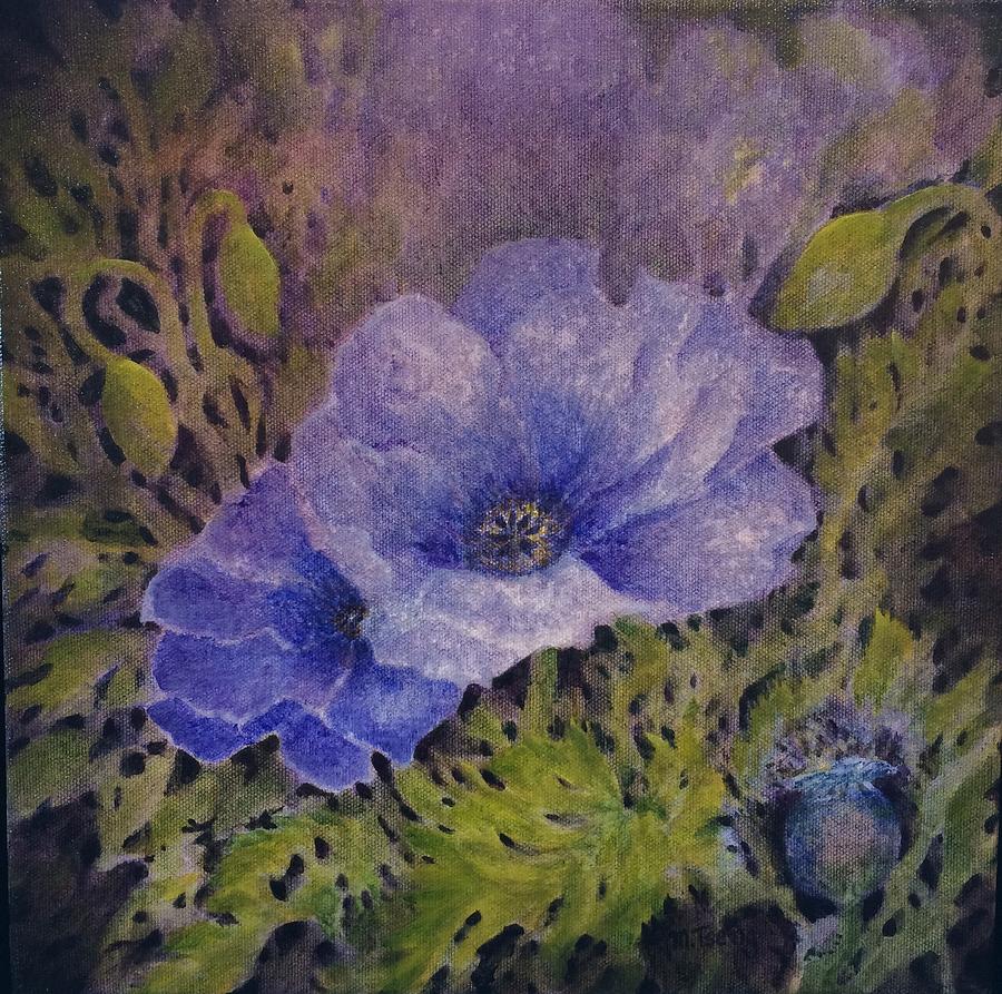 Purple poppies Painting by Milly Tseng
