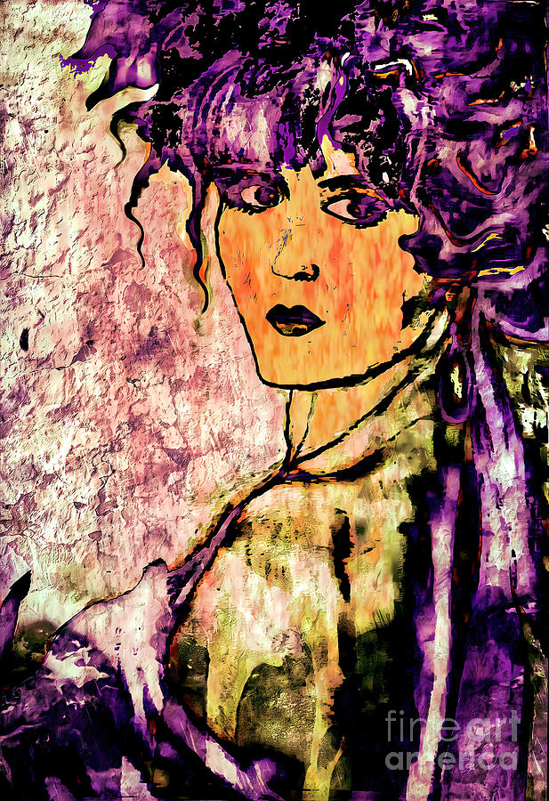 Purple portrait Painting by Jolanta Anna Karolska