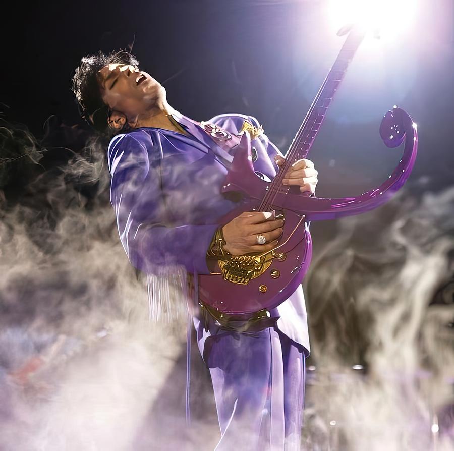 Prince Musician Digital Art - Purple Prince by Maria Chirco