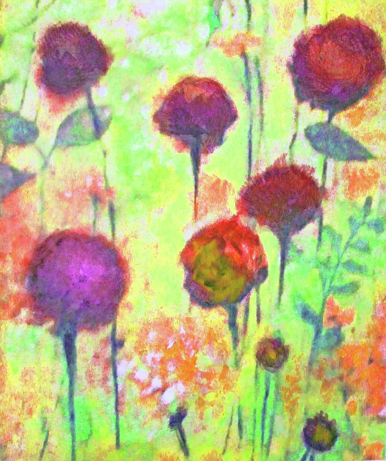 PURPLE PROFUSION No3  Painting by Richard James Digance