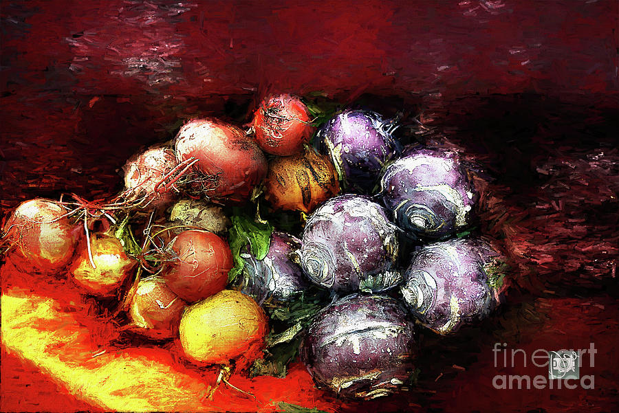 Purple Radishes Digital Art by Deb Nakano