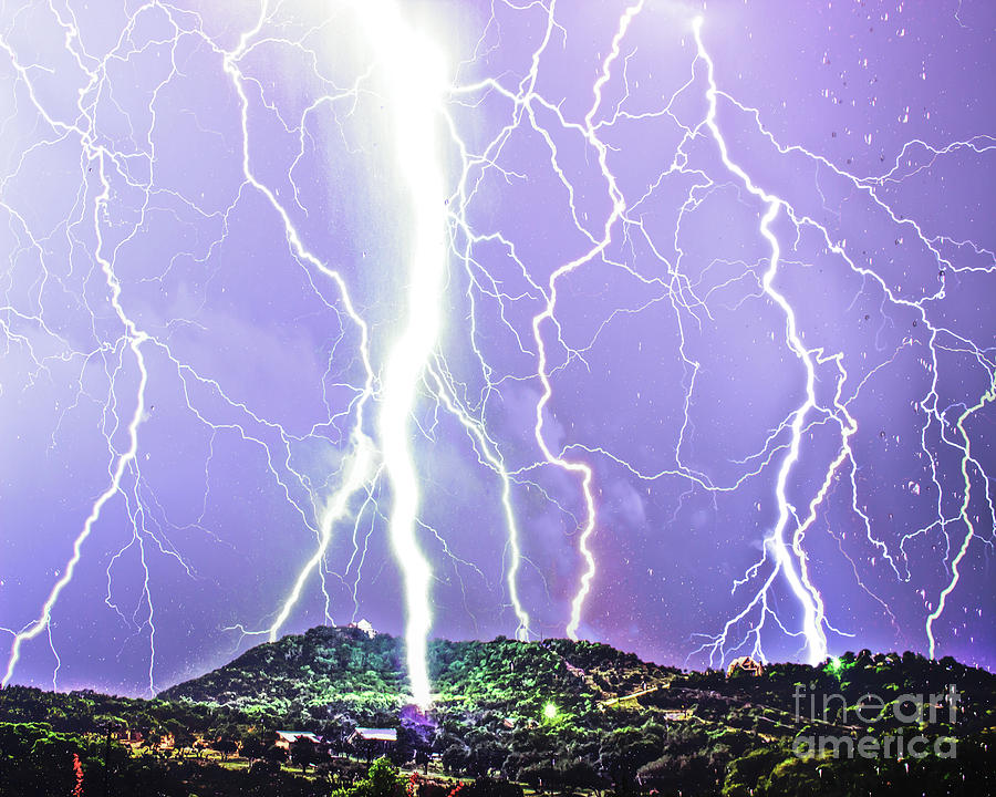 Purple Rain Lightning Photograph by Michael Tidwell