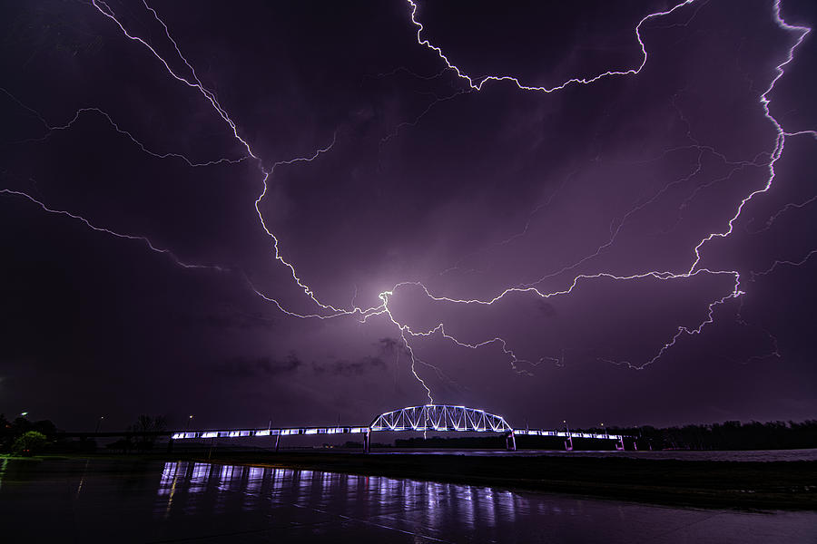 Purple Rain, Purple Bridge, Purple Lightning Photograph by Paul Brooks