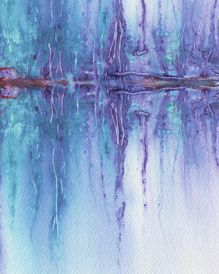 Purple Reflections Abstract Watercolor  Painting by Irina Sztukowski