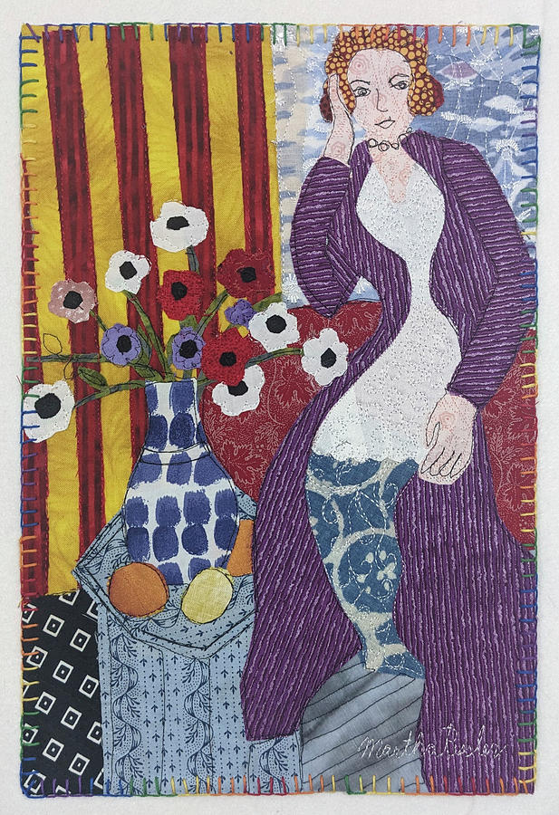 Purple Robe and Anemones after Matisse Tapestry - Textile by Martha Ressler