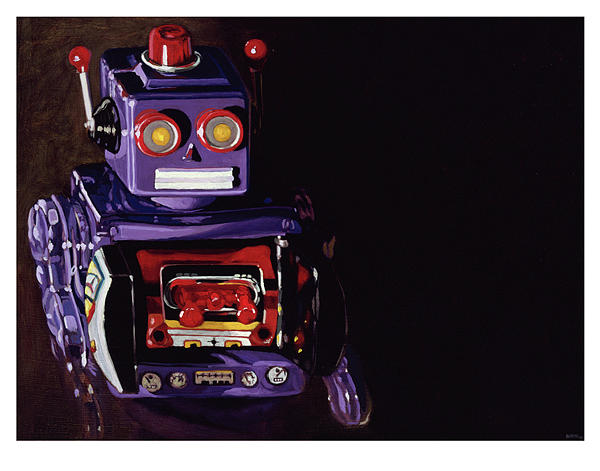Purple Robot 4 Painting by Joe Borri