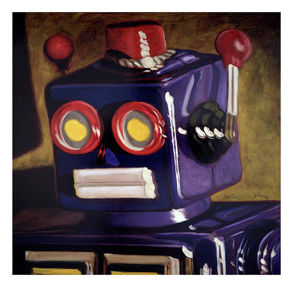 Purple Robot 5 Painting by Joe Borri