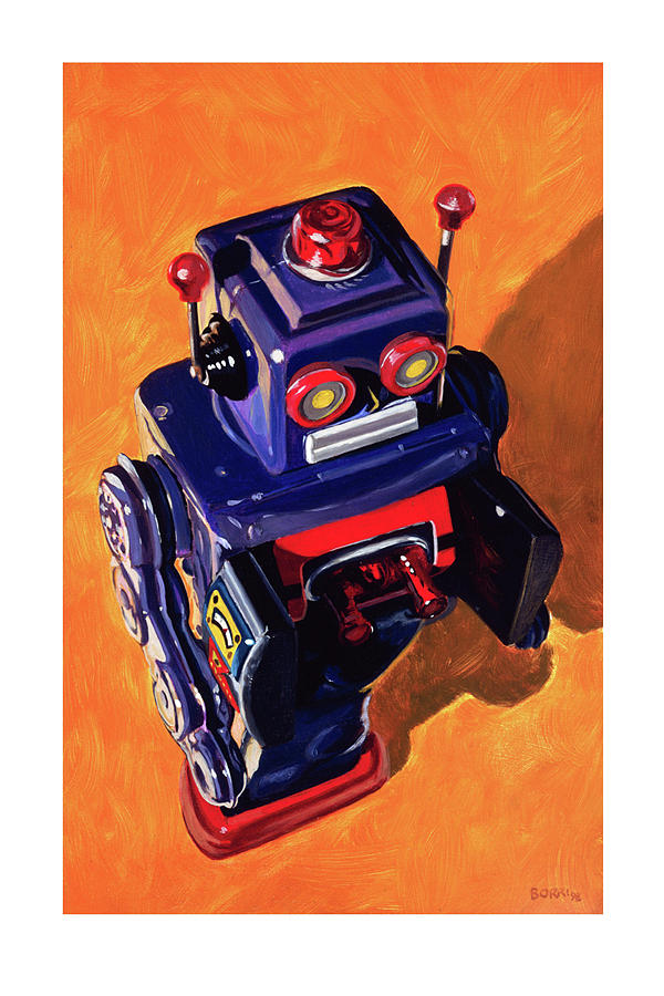 Purple Robot Painting by Joe Borri