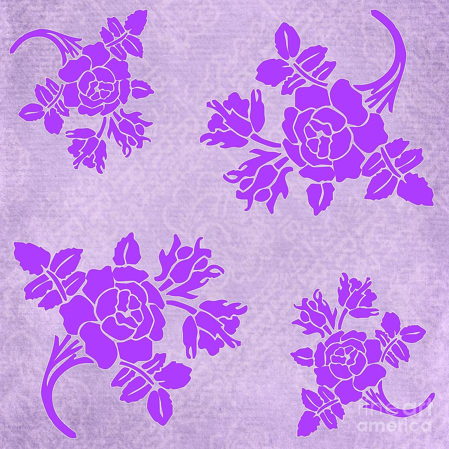Purple Roses Silhouette Digital Art by Rose Santuci-Sofranko